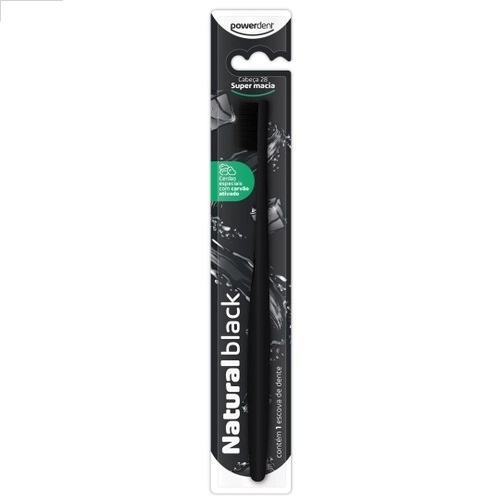 ESCOVA DENTAL POWERDENT NATURAL BLACK SUPER MACIA 1UN