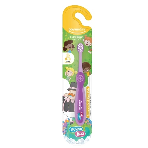 ESCOVA DENTAL INFANTIL POWERDENT MUNDO BITA 0-3 ANOS 1 UNIDADE
