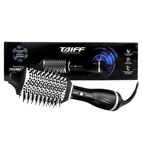 ESCOVA SECADORA TAIFF TOURMALINE 1200W PRETO/CINZA 220V 1UN