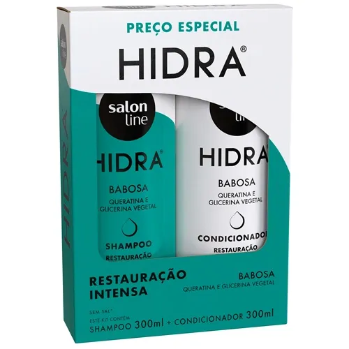 KIT SALON LINE SHAMPOO+CONDICIONADOR BABOSA 300ML+300ML