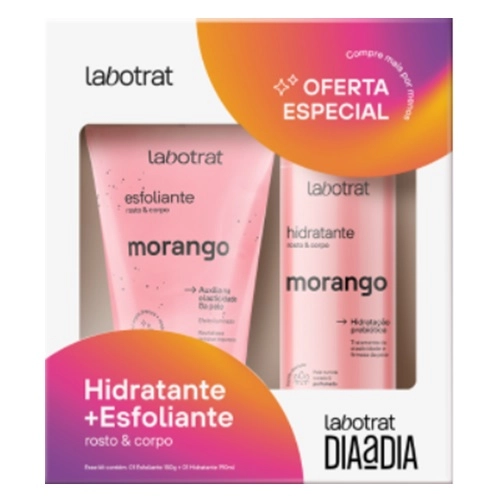 KIT LABOTRAT ESFOLIANTE+HIDRATANTE MORANGO 2UN 150G+190G