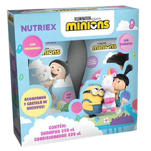 KIT NUTRIEX SHAMPOO+CONDICIONADOR MINIONS AGNES 250ML+230ML