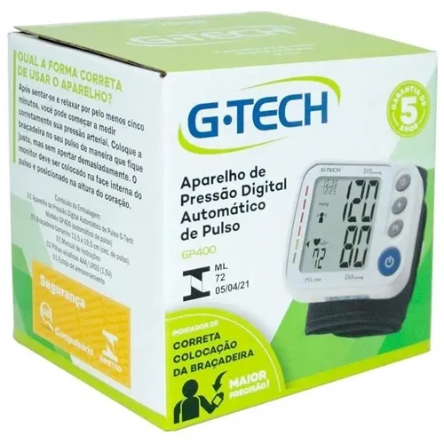 Aparelho De Pressao Digital Pulso G-Tech Gp400