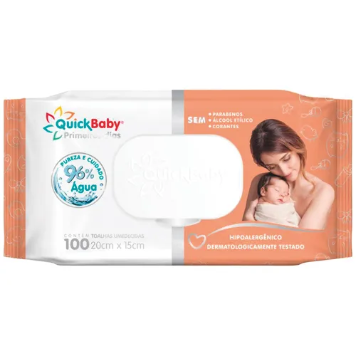 LENCOS UMEDECIDOS QUICK BABY S/PERFUME 100UN
