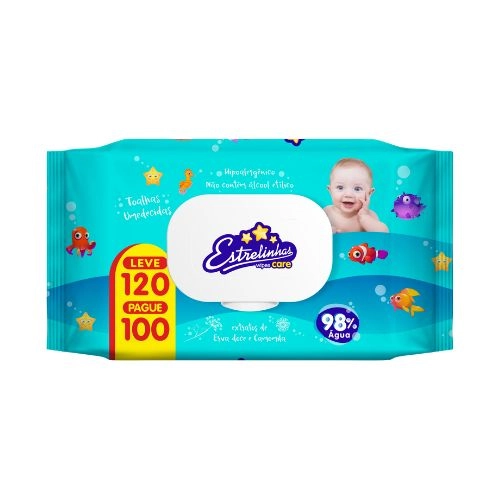 TOALHAS UMEDECIDAS ESTRELINHA L120P100UN