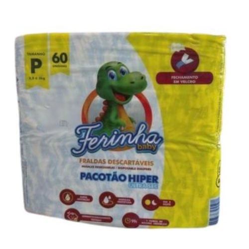 FRALDA FERINHA BABY HIPER ULTRA SEC P 60UN