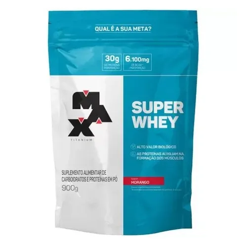 MAX SUPER WHEY MORANGO REFIL 900G