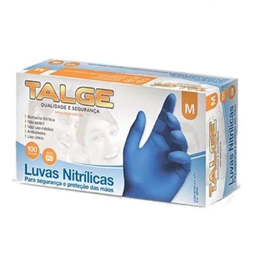 LUVA PROCEDIMENTO TALGE NITRILICA M AZUL 100UN