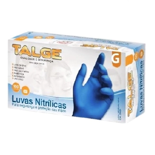 LUVA PROCEDIMENTO TALGE NITRILICA G AZUL 100UN