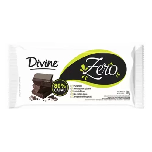 Divine Chocolate 80% Cacau Zero 100G