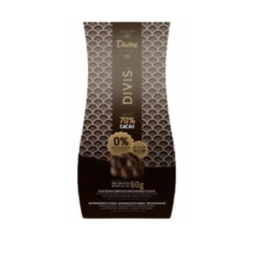 Divine Divis Chocolate Amargo 70% Cacau 60G