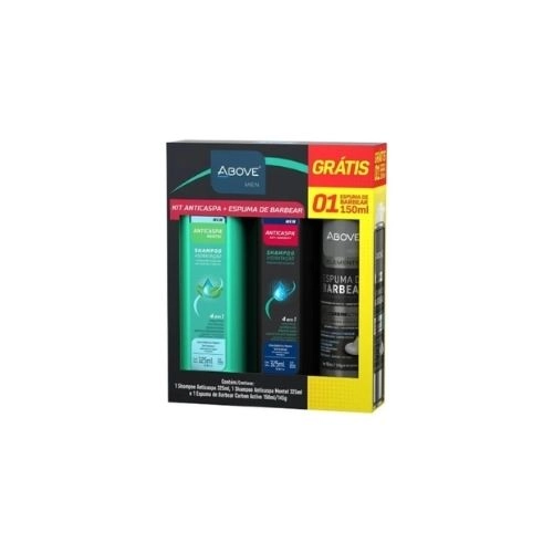 KIT ABOVE MEN SHAMPOO+ESPUMA BARBEAR 3UN 325ML+325ML+150ML