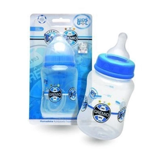 MAMADEIRA KIDS GOLD GREMIO ACINTURADO CRISTAL AZUL 360ML