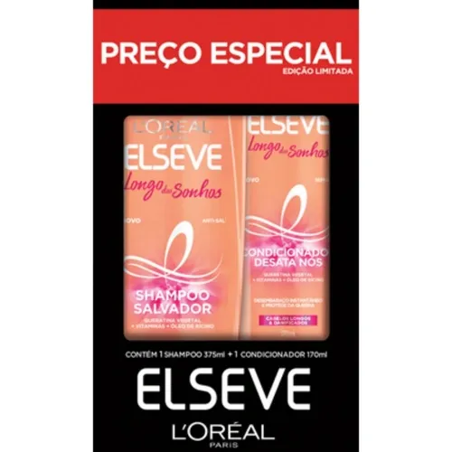 KIT SHAMPOO E CONDICIONADOR ELSEVE LONG DOS SONHOS 375+170ML