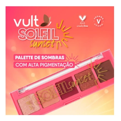 PALETA DE SOMBRAS VULT SOLEIL SUNSET 5 CORES