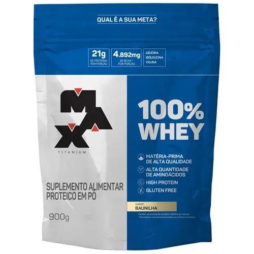 MAX 100% WHEY BAUNILHA REFIL 900G