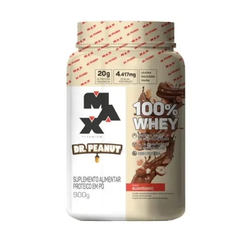 Whey 100%Protein Max Titanium Dr Peanut Buenissimo Po 900G
