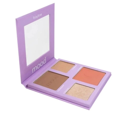 PALETA BLUSH CONTORNO E ILUMINADOR RUBY ROSE OVER THE TOP MOOD HB-F586-2