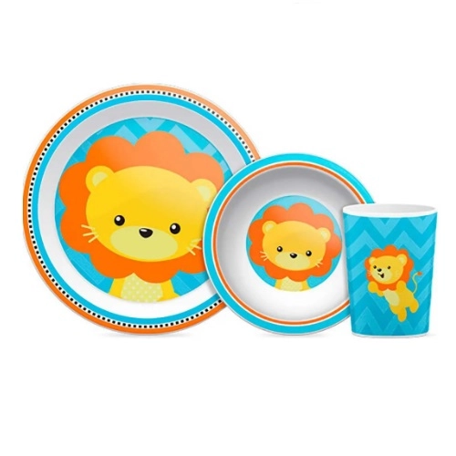 KIT BUBA REFEICAO ANIMAL FUN LEAO 10734 3UN