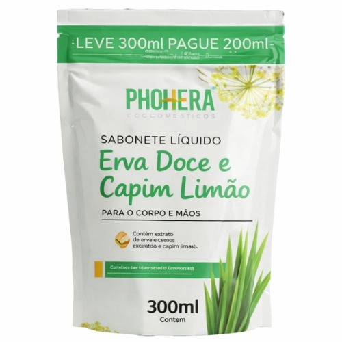 SABONETE LIQ PHOHERA FRUTAS ERVA DOCE/CAPIM LIMAO REFIL 300ML