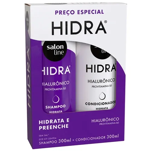 KIT SALON LINE SHAMPOO+CONDICIONADOR HIDRA MEU RITUAL HIALURONICO 300ML+300ML