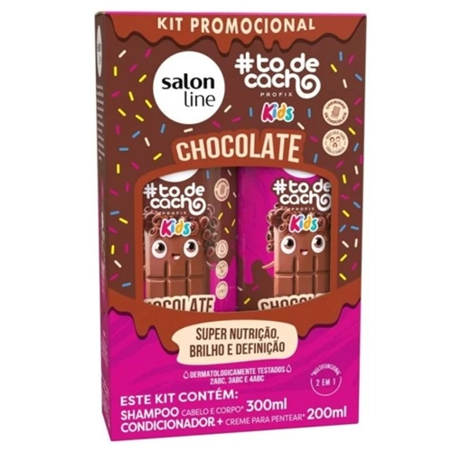 KIT SALON LINE SHAMPOO+CONDICIONADOR KIDS TODECACHO CHOCOLATE 300ML+200ML