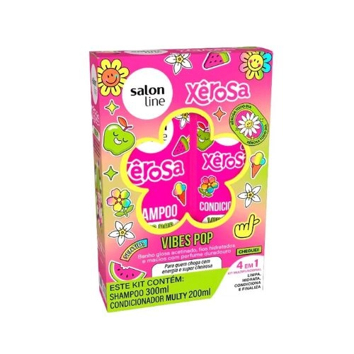 KIT SALON LINE SHAMPOO+CONDICIONADOR XEROSA VIBES POP 300ML+200ML