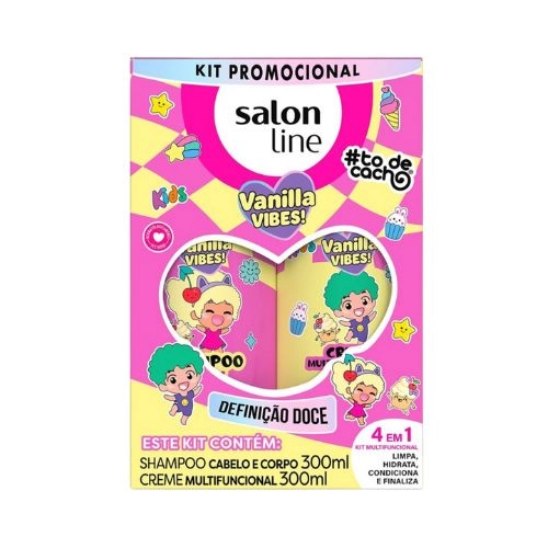 KIT SALON LINE SHAMPOO+CONDICIONADOR KIDS TODECACHO VANILLA VIBES 300ML