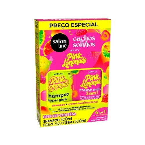 KIT SALON LINE SHAMPOO+CONDICIONADOR MULTY PINK LEMONADE 300ML