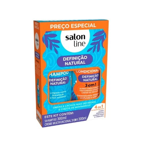 KIT SALON LINE SHAMPOO+CONDICIONADOR DEFINICAO NATURAL 300ML