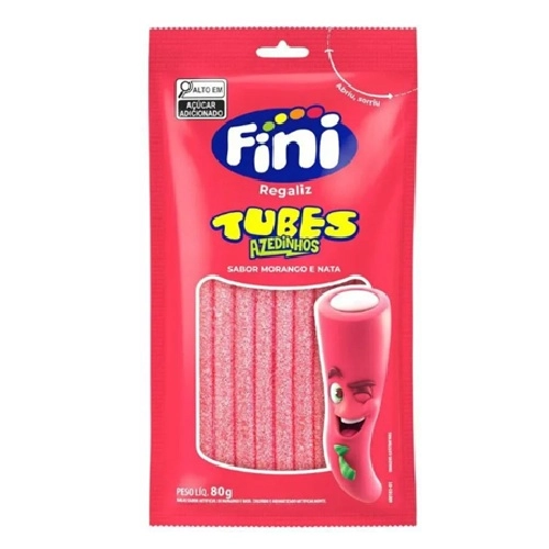 FINI BALA TUBES MORANGO CITRICO 80G